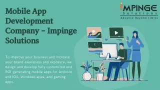 mobile app development company impinge solutions