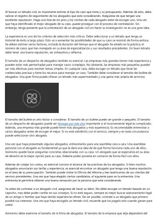 al buscar un letrado civil es importante estimar