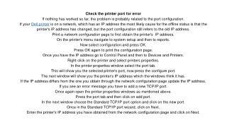 check the printer port for error if nothing