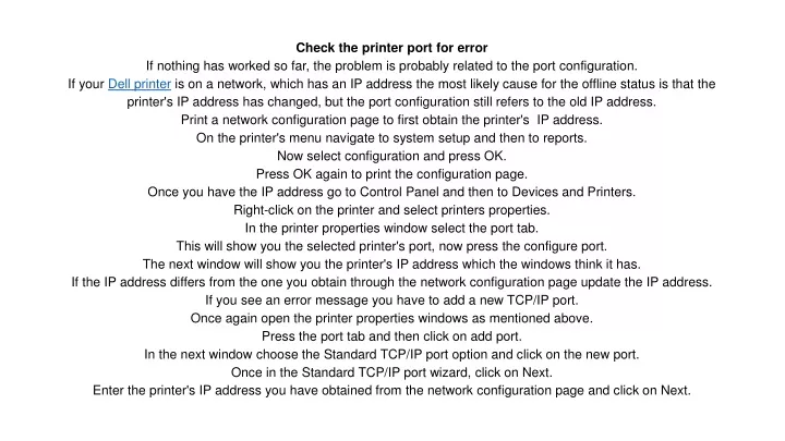check the printer port for error if nothing