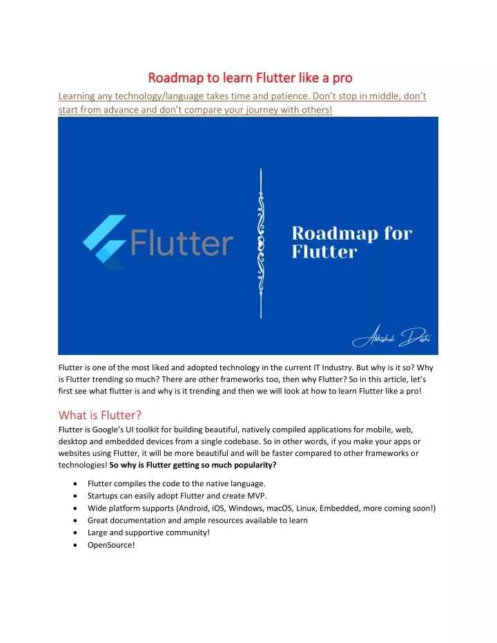 roadmap to learn flutter like a pro roadmap