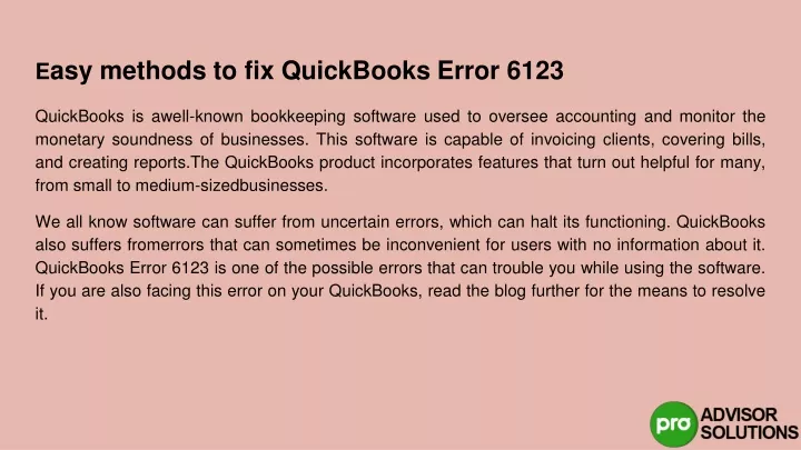 e asy methods to fix quickbooks error 6123