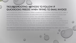 troubleshooting methods to follow if quickbooks freezes when trying to email invoice