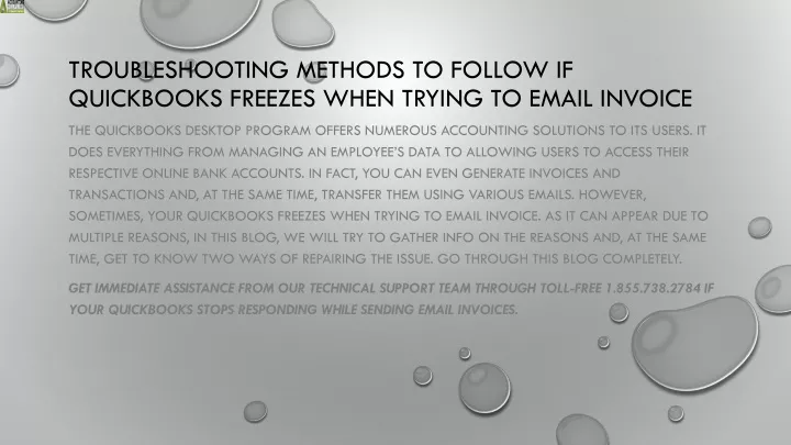 troubleshooting methods to follow if quickbooks freezes when trying to email invoice