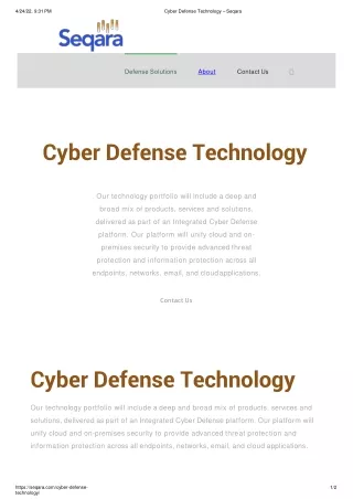 Cyber Defense Technology – Seqara-