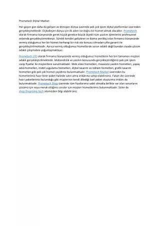 prometech dijital market