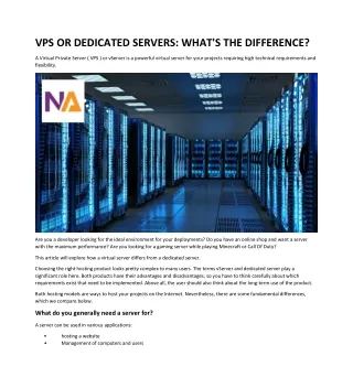 vps or dedicated servers what s the difference
