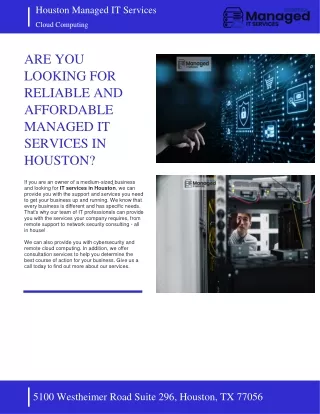 HOUSTON MANAGED IT - ARE YOU LOOKING FOR RELIABLE AND AFFORDABLE MANAGED IT SERVICES