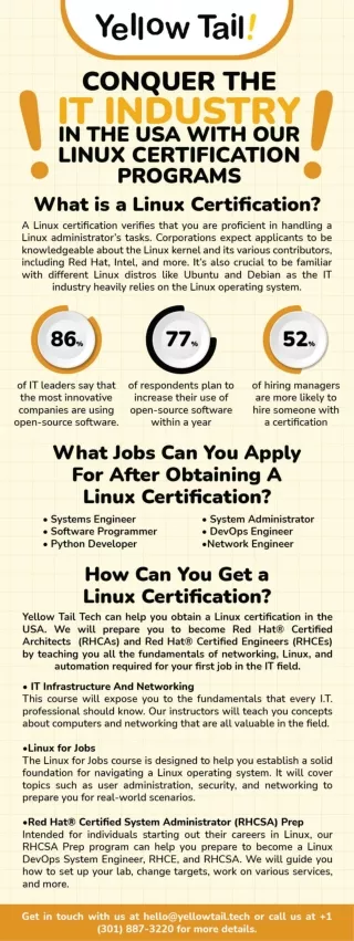 Conquer the IT Industry in the USA With Our Linux Certification Programs