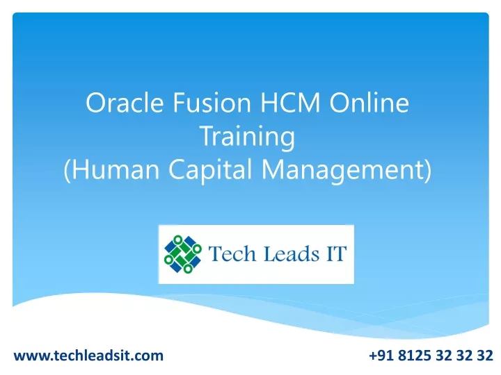 PPT Oracle Fusion HCM Online Training PowerPoint Presentation