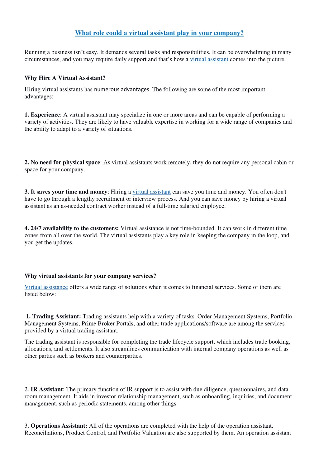 PPT - Role of Virtual Assistant PowerPoint Presentation, free download ...