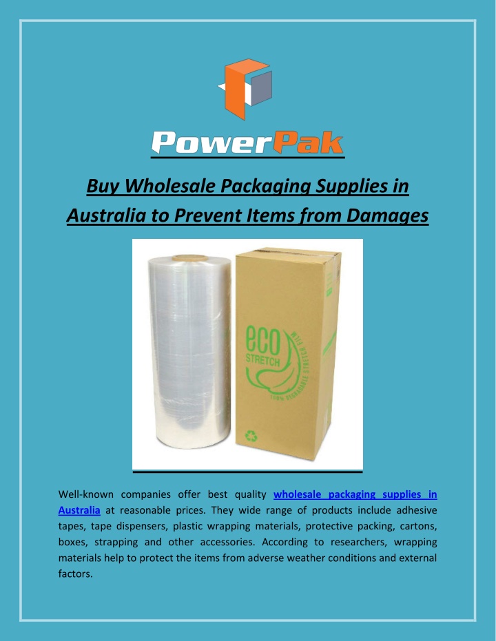 buy wholesale packaging supplies in australia