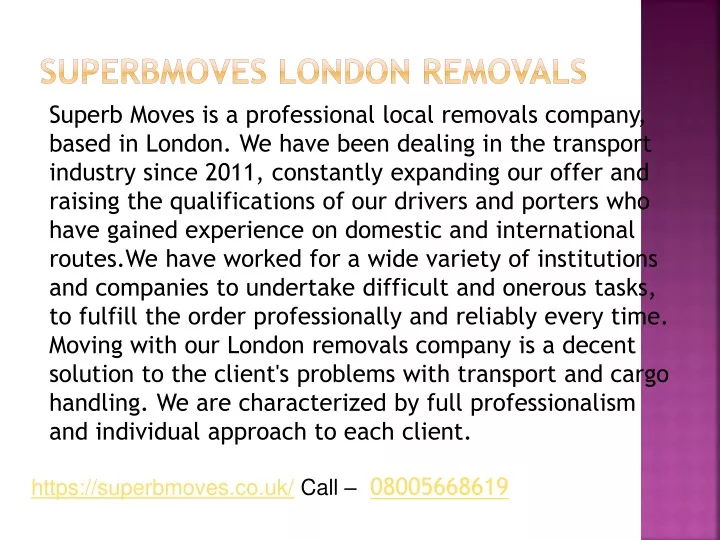 superbmoves london removals