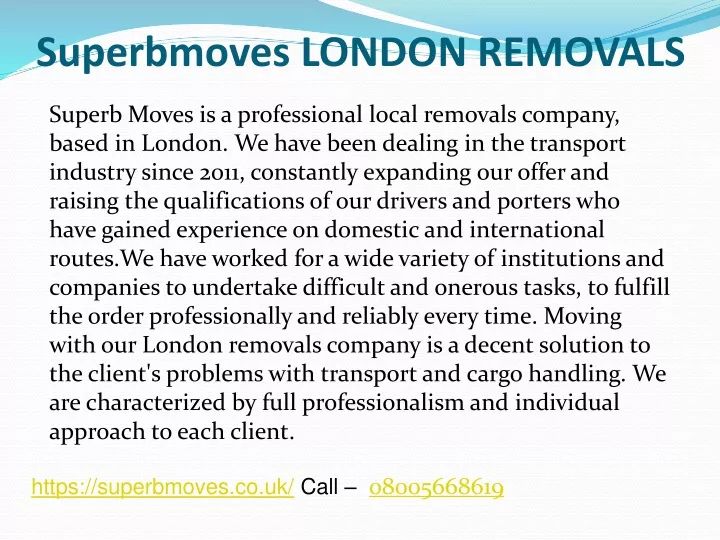 superbmoves london removals