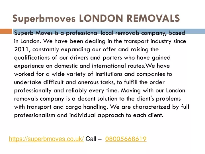 superbmoves london removals