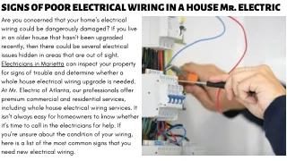 Signs of Poor Electrical  Wiring in a House by Mr. Electric Atlanta