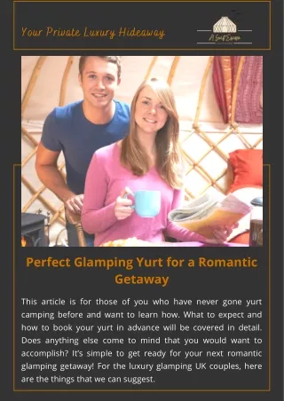 Perfect Glamping Yurt for a Romantic Getaway