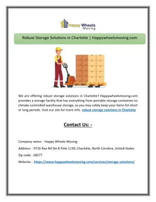 robust storage solutions in charlotte
