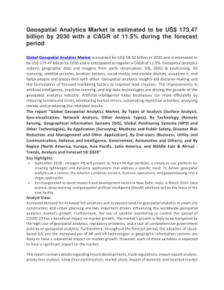 geospatial analytics market is estimated