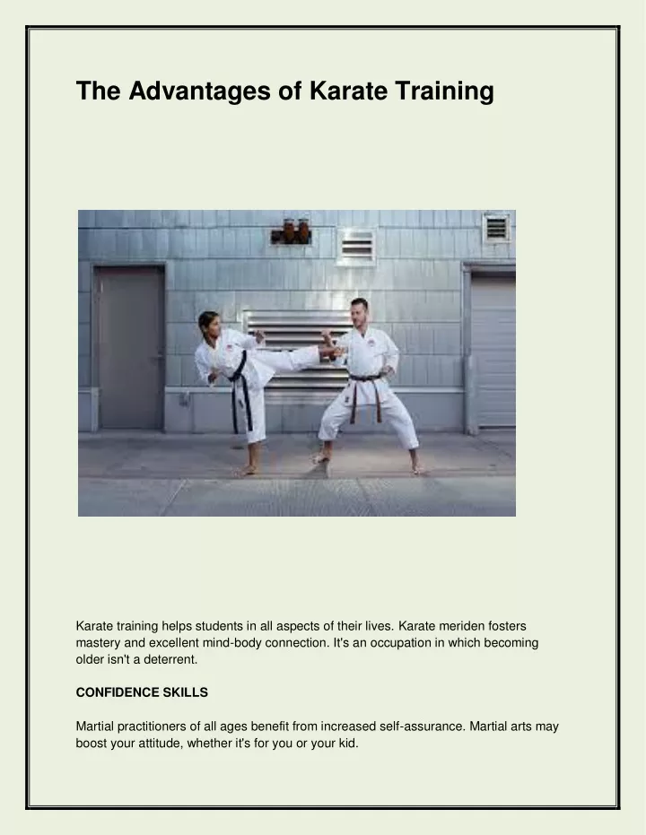 the advantages of karate training