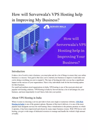 how will serverwala s vps hosting help