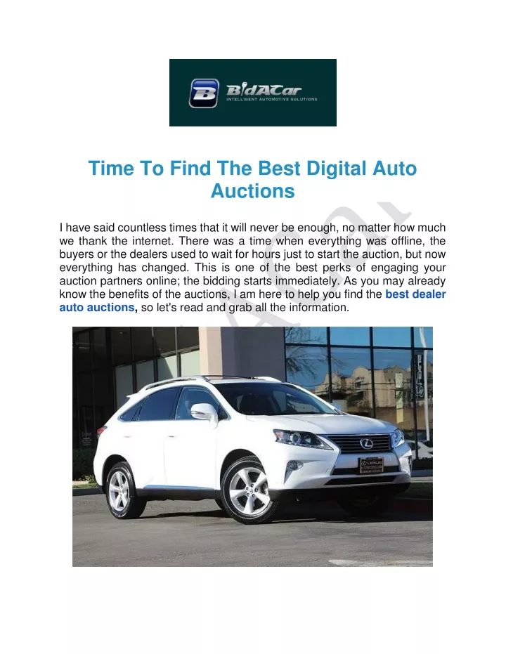 time to find the best digital auto auctions