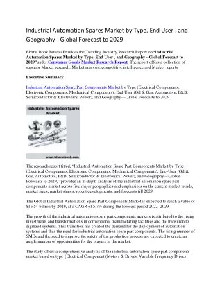 industrial automation spares market by type