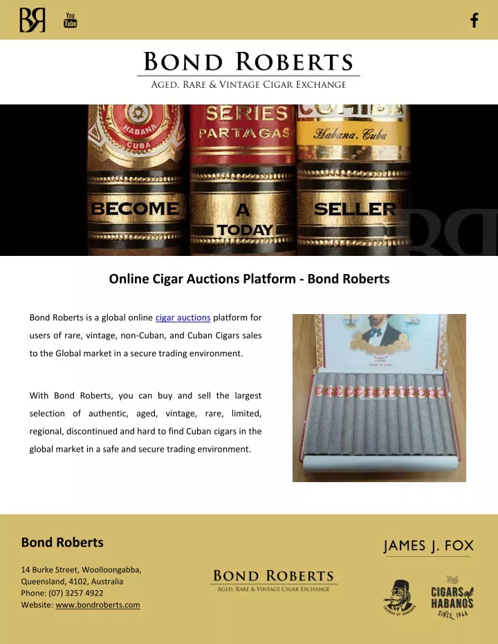 online cigar auctions platform bond roberts