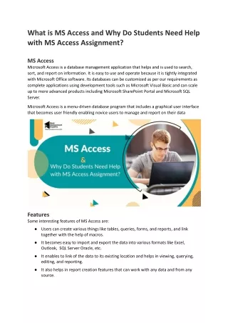 what is ms access and why do students need help