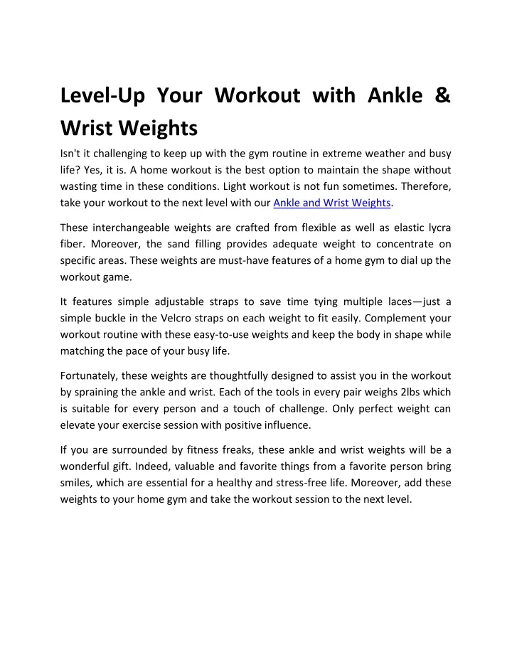 level up your workout with ankle wrist weights