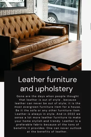 leather furniture and upholstery
