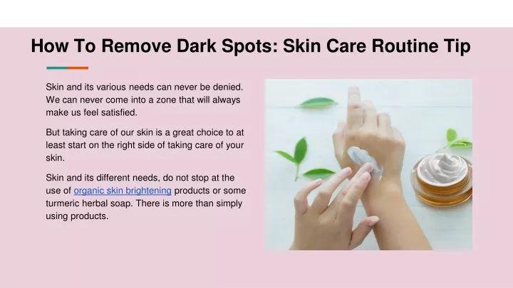 how to remove dark spots skin care routine tip