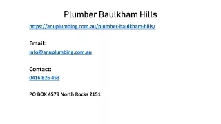 Getting the Best Plumber Baulkham Hills