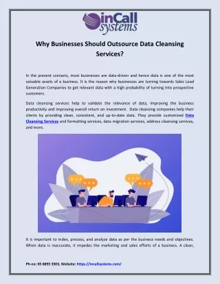 Why Businesses Should Outsource Data Cleansing Services?