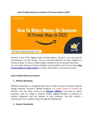 how to make money on amazon 10 proven ways in 2022
