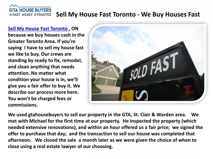 sell my house fast toronto we buy houses fast