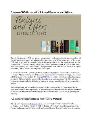 Custom CBD Boxes with A Lot of Features and Offers