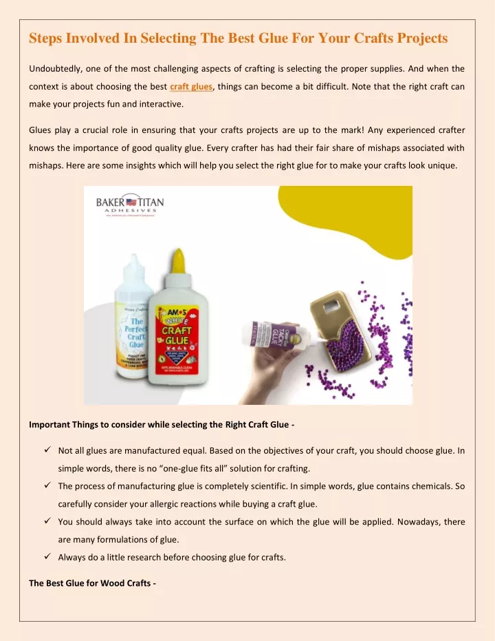 steps involved in selecting the best glue