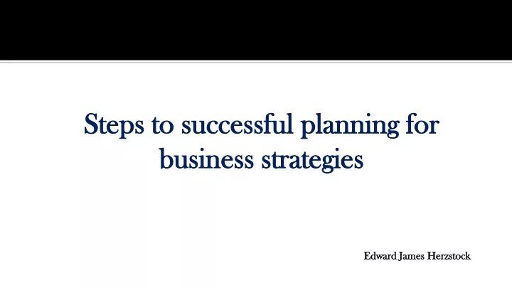 steps to successful planning for business