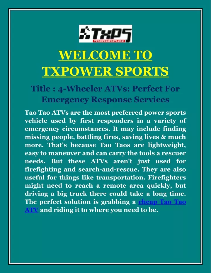 welcome to txpower sports