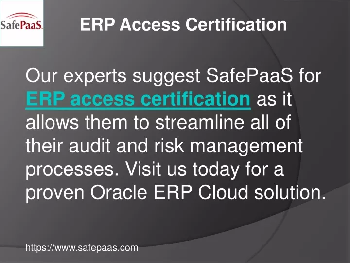 erp access certification