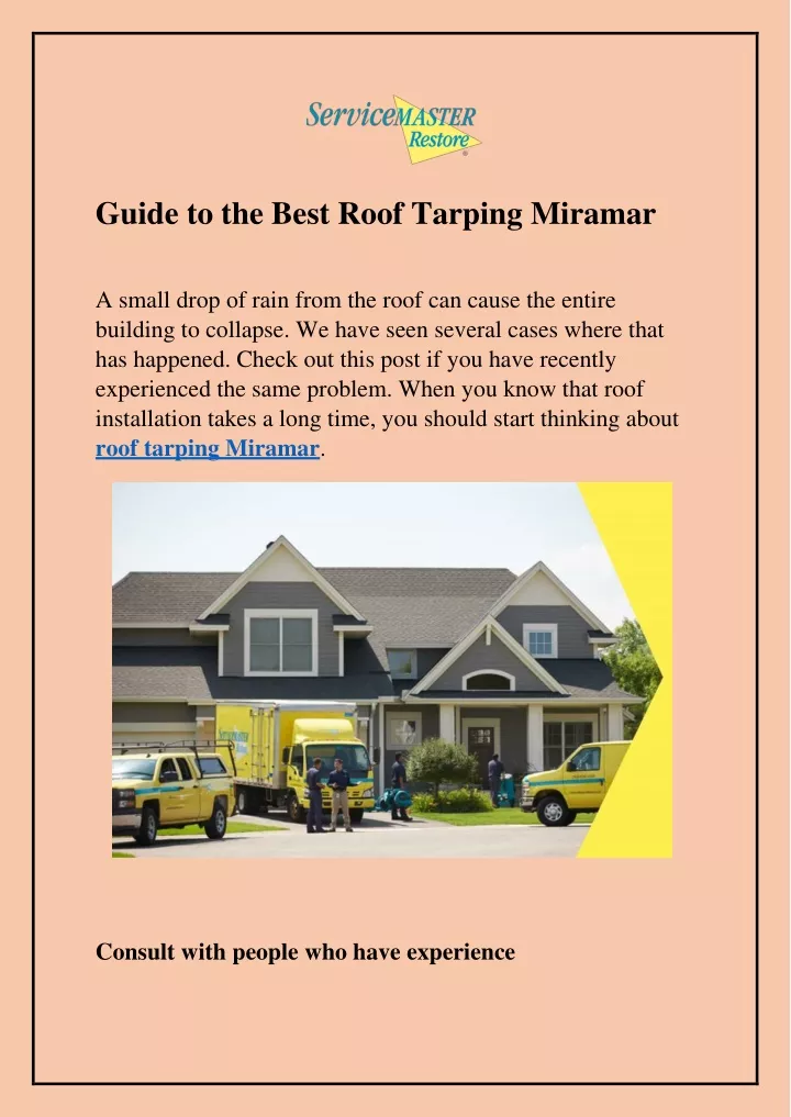 guide to the best roof tarping miramar a small