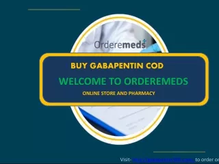Buy gabapentin COD From Orderemeds