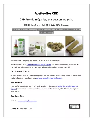 Tienda Online CBD | mejores productos de CBD – Aceiteyflor CBD