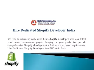 Hire Dedicated Shopify Developer – NCode Tech