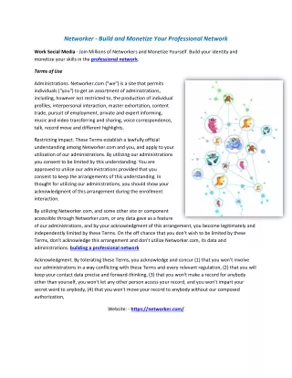 networker build and monetize your professional