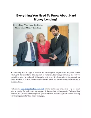 everything you need to know about hard money