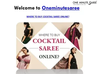 WHERE TO BUY COCKTAIL SAREE ONLINE?