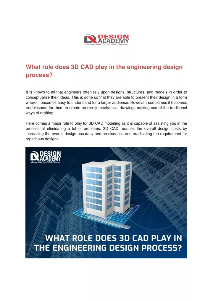 what role does 3d cad play in the engineering