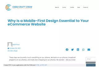 Why Is a Mobile-First Design Essential to Your eCommerce Website